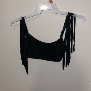 Suede two piece body suit